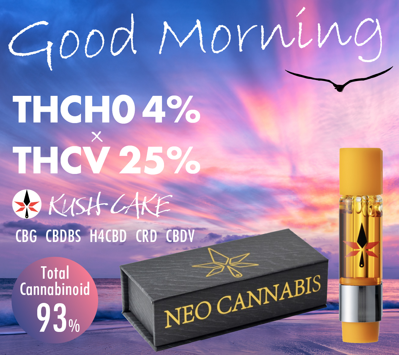 【Good Morning】THCHO4% × THCV25% LIVELINE KUSH CAKE 1ml